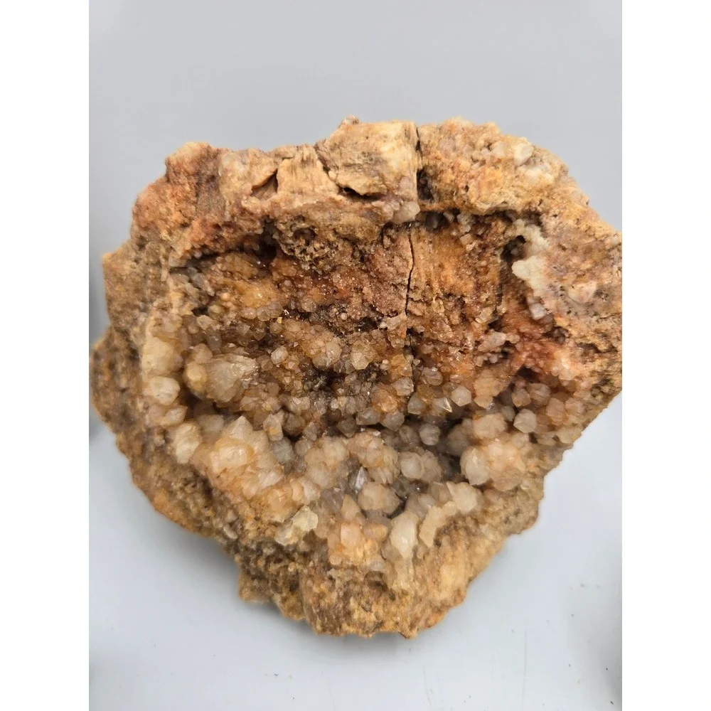 Natural Quartz‎ Geode Crystal Lot 6pc Tan White Good Raw Mineral Specimen